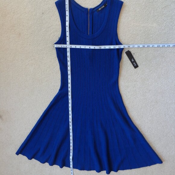 New! NIC+ZOE Women's Navy Twirl Knit Sleeveless Fit Flare Dress‎ Size S - Picture 5 of 8